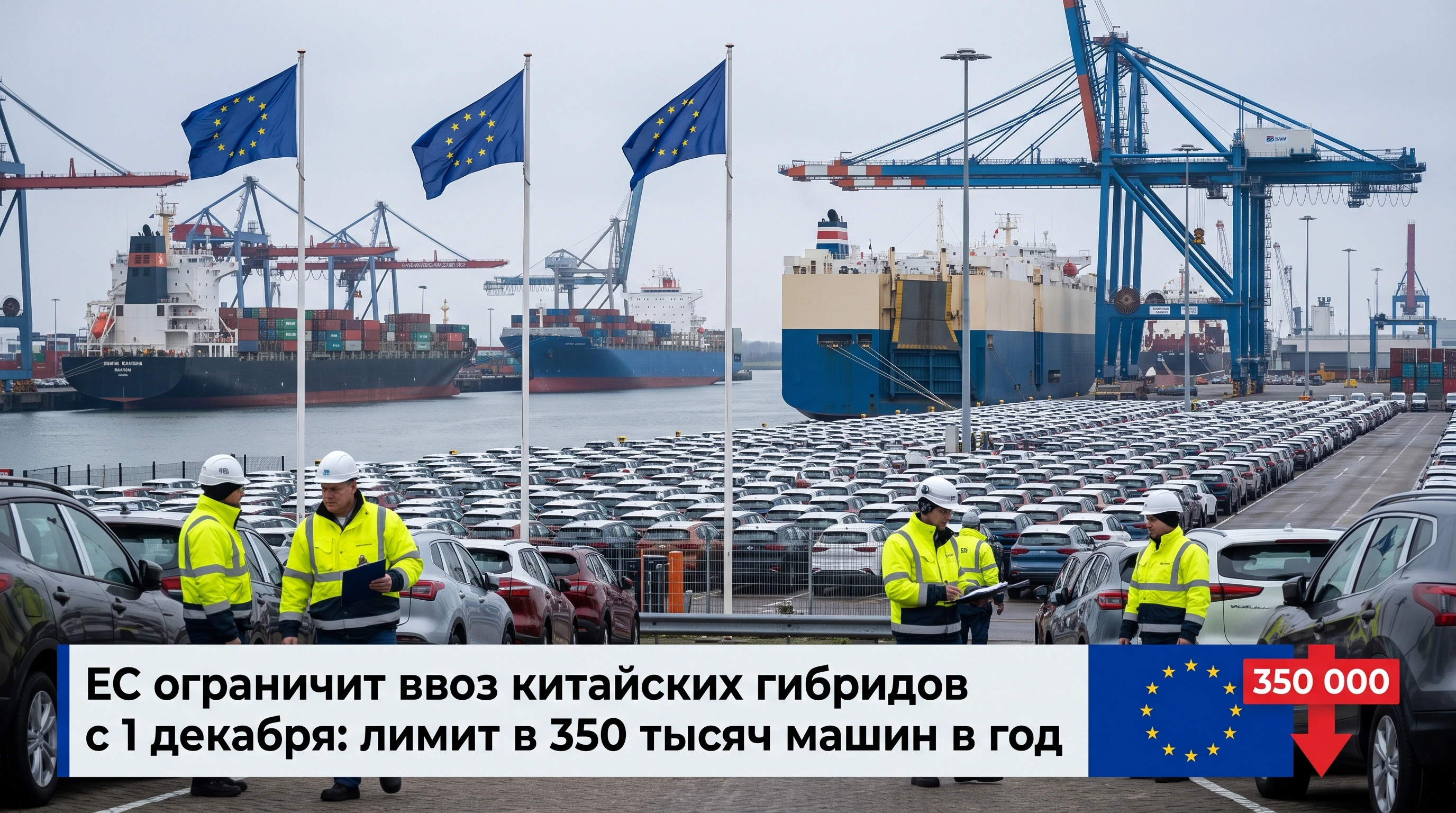 ЕС ограничит ввоз китайских гибридов с 1 декабря: лимит в 350 тысяч машин в год